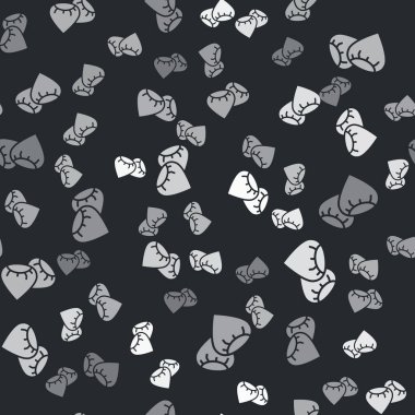 Belirli bir bitki simgesinin gri tohumları siyah arkaplanda izole edilmiş. Vektör