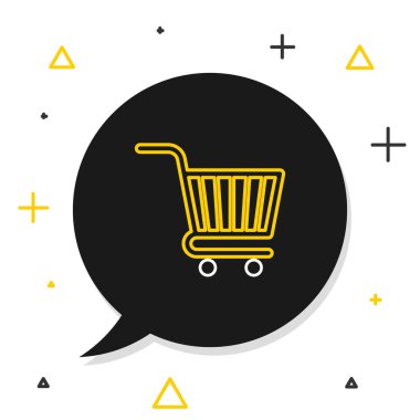 Hat alışveriş arabası simgesi beyaz arkaplanda izole edildi. İnternetten satın alma konsepti. Servis tabelası. Süpermarket sepeti sembolü. Renkli taslak konsepti. Vektör