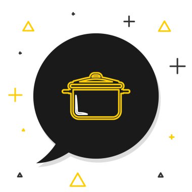 Çizgi Pişirme ikonu beyaz arkaplanda izole edildi. Haşlama ya da güveç besin sembolü. Renkli taslak konsepti. Vektör