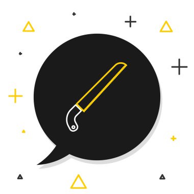 Line Garden beyaz arkaplanda izole edilmiş bir simge gördü. Renkli taslak konsepti. Vektör