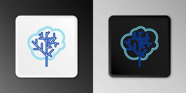 Gri arkaplanda çizgi ağacı simgesi izole edildi. Orman sembolü. Renkli taslak konsepti. Vektör