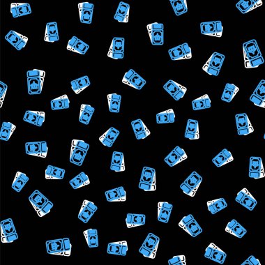 Line Airlines bilet ikonu siyah arka planda kusursuz bir desen izole etti. Uçak bileti. Vektör