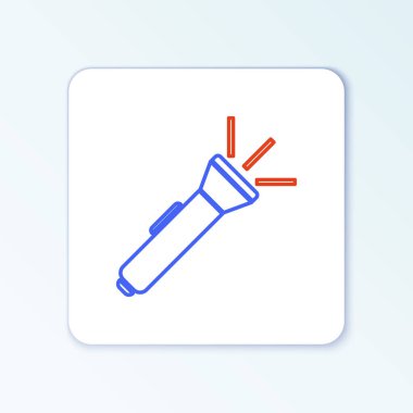 El feneri simgesi beyaz arkaplanda izole edildi. Renkli taslak konsepti. Vektör