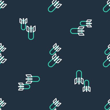 Line Aviation bomba ikonu siyah arka planda izole edilmiş. Roket bombası düşüyor. Vektör