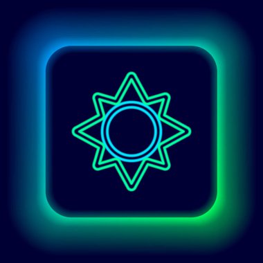 Parlayan neon çizgi simgesi siyah arkaplanda izole edildi. Renkli taslak konsepti. Vektör