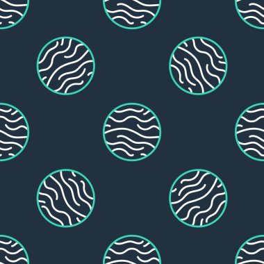 Çizgi Gezegen Venüs simgesi siyah arkaplandaki kusursuz deseni izole etti. Vektör