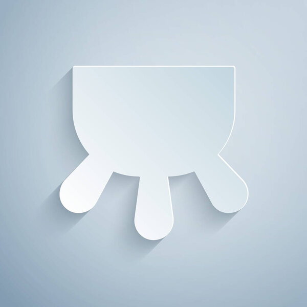 Paper cut Udder icon isolated on grey background. Paper art style. Vector