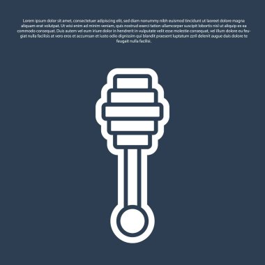 Mavi çizgi Honey Dipper çubuğu simgesi mavi arkaplanda izole edildi. Tatlı kepçe. Vektör