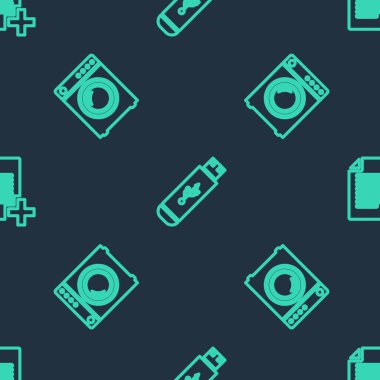 USB flash diski ayarla, Yıka ve pürüzsüz desen üzerine yeni dosya ekle. Vektör.