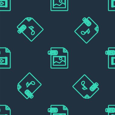 JPG dosya belgesini, MP3 'ü ve MP4' ü pürüzsüz desen üzerine ayarla. Vektör.