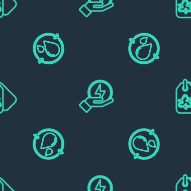 Şimşek halatını ayarlayın, temiz su ve etiketi geri dönüşümlü olarak dikişsiz olarak geri dönüştür. Vektör