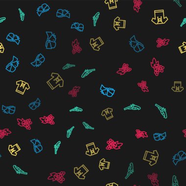 Sıra Ukrayna kazağı, klasik tabancalar, nakışlı gömlek ve dikişsiz desenli viburnum. Vektör