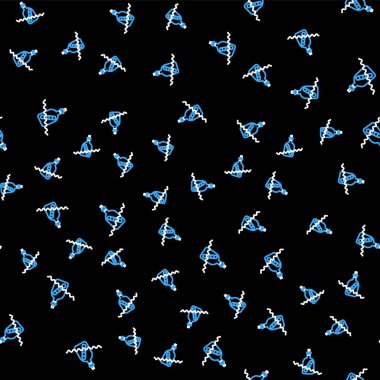 Su ikonunda bir mesaj olan çizgi cam şişe siyah arka planda izole edilmiş. Şişedeki mektup. Korsanların sembolü. Vektör