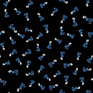 Line Chicken çiftliği ve kablosuz kontrol mobese güvenlik kamerası ikonu siyah arka planda izole edilmiş. Vektör