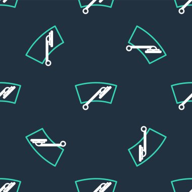 Çizgi Windscreen sileceği simgesi siyah arkaplanda izole edilmiş. Vektör