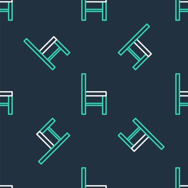 Çizgi Sandalyesi simgesi siyah arkaplanda izole edilmiş. Vektör