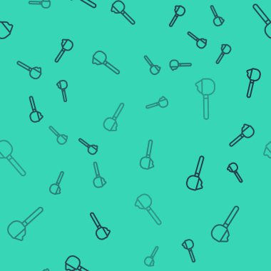 Yeşil arka planda izole edilmiş un ikonlu siyah çizgi ölçme bardağı. Pişirme malzemeleri. Sağlıklı organik yiyecekler. Hamur yemeği. Vektör