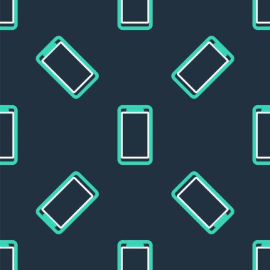 Hat Smartphone, cep telefonu simgesi siyah arkaplanda izole edilmiş pürüzsüz desen. Vektör