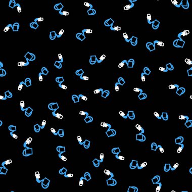 Line Watering marihuana ya da kenevir bitkisinin üzerine su sıçratabilir. Siyah arka planda izole edilmiş, pürüzsüz desen. Esrar yetiştirme konsepti. Vektör