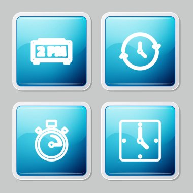 Sayısal alarm saatini, saati, Kronometreyi ve simgeyi ayarla. Vektör