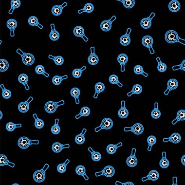 Çizgi Sistemi hata konsepti simgesi siyah arkaplanda izole edilmiş kusursuz desen. Kod hatası konsepti. Sistemde hata var. Böcek araması. Vektör