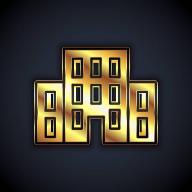 Altın Ev simgesi siyah arkaplanda izole edildi. Ev sembolü. Vektör