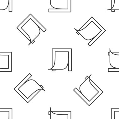 Evcil hayvan ikonu için gri çizgi kapısı beyaz arka planda izole edilmiş pürüzsüz desen. Vektör