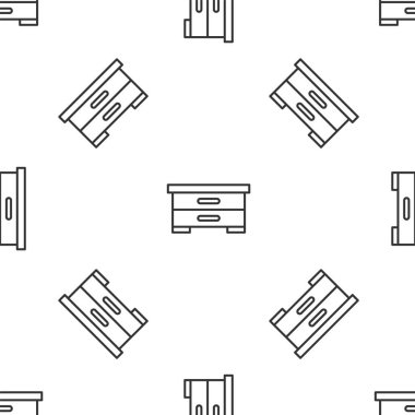 Arı ikonu için gri çizgi kovanı beyaz arka planda izole edilmiş pürüzsüz desen. Arı kovanı sembolü. Apiary ve arı yetiştiriciliği. Tatlı doğal yemek. Vektör