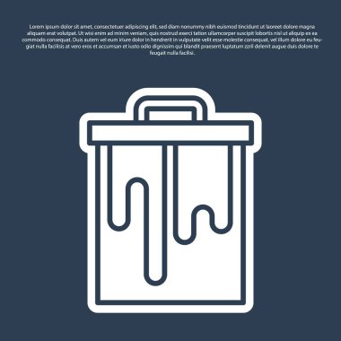 Mavi çizgi bal peteği simgesi mavi arkaplanda izole edildi. Bal hücrelerinin sembolü. Tatlı doğal yemek. Vektör