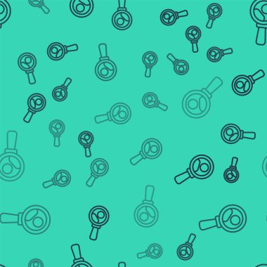 Arama yapmak için siyah çizgi büyüteç. Bir insan simgesi, yeşil arkaplanda izole edilmiş kusursuz desen. İşe alım ya da seçim konsepti. Çalışanları ve işi ara. Vektör