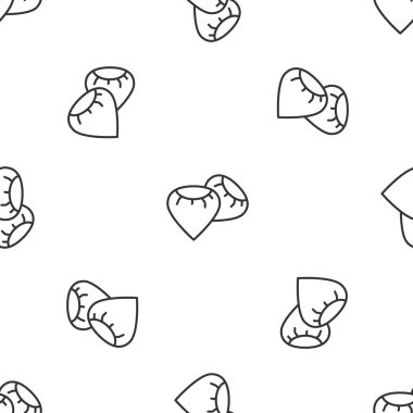 Belirli bir bitki simgesinin gri çizgisi tohumları beyaz arka planda izole edilmiş pürüzsüz desen. Vektör