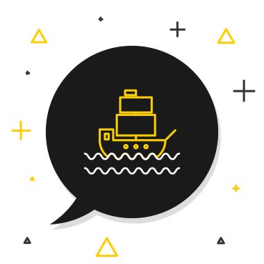 Çizgi Gemisi simgesi beyaz arkaplanda izole edildi. Renkli taslak konsepti. Vektör