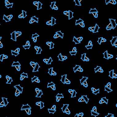 Küvet çizgisi simgesi siyah arkaplanda izole edilmiş. Vektör