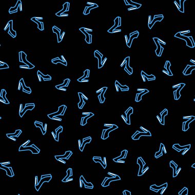 Yüksek topuklu çizme kadın ayakkabısı siyah arka planda izole edilmiş. Vektör