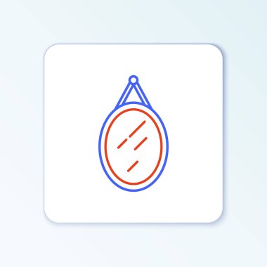 Çizgi Aynası simgesi beyaz arkaplanda izole edildi. Renkli taslak konsepti. Vektör