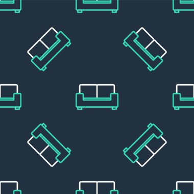 Satır Kanepesi simgesi siyah arkaplanda izole edilmiş kusursuz desen. Vektör