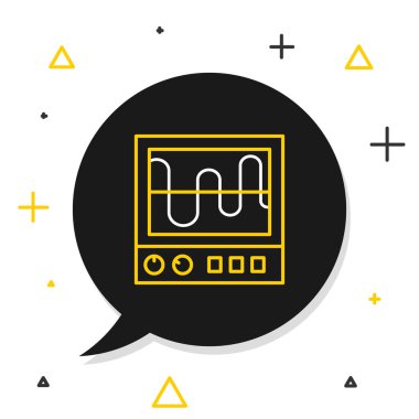 Oscilloscope hattı sinyal dalga ikonu beyaz arkaplanda izole edildi. Renkli taslak konsepti. Vektör