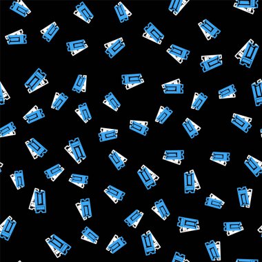 Bilet simgesi siyah arkaplanda izole edilmiş. Vektör