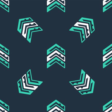 Askeri rütbe simgesi siyah arka planda izole edilmiş. Askeri rozet işareti. Vektör