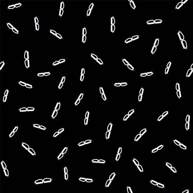 Hat Güvenliği gözlüğü gözlüğü simgesi siyah arkaplanda izole edilmiş kusursuz desen. Vektör