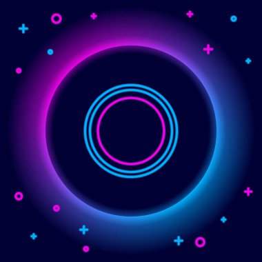 Parlayan neon çizgi simgesi siyah arkaplanda izole edildi. Çatal bıçak sembolü. Restoran tabelası. Renkli taslak konsepti. Vektör