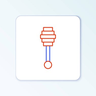 Honey Dipper çizgi simgesi beyaz arkaplanda izole edildi. Tatlı kepçe. Renkli taslak konsepti. Vektör