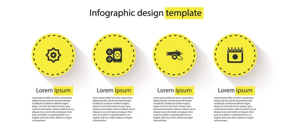 Set Achteckiger Stern Traditioneller Teppich Ramadan Kanone Und Kalender Geschäftsinfografische — Stockvektor