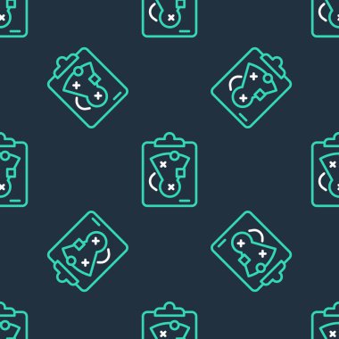 Çizgi Planlama stratejisi konsepti simgesi siyah arkaplanda izole edilmiş kusursuz desen. Beyzbol kupası formasyonu ve taktiği. Vektör