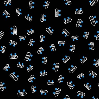 Line Road trafik tabelası. Simge simgesi siyah arkaplanda izole edilmiş. İşaretçi sembolü. İzole sokak bilgi levhası. Yön tabelası. Vektör