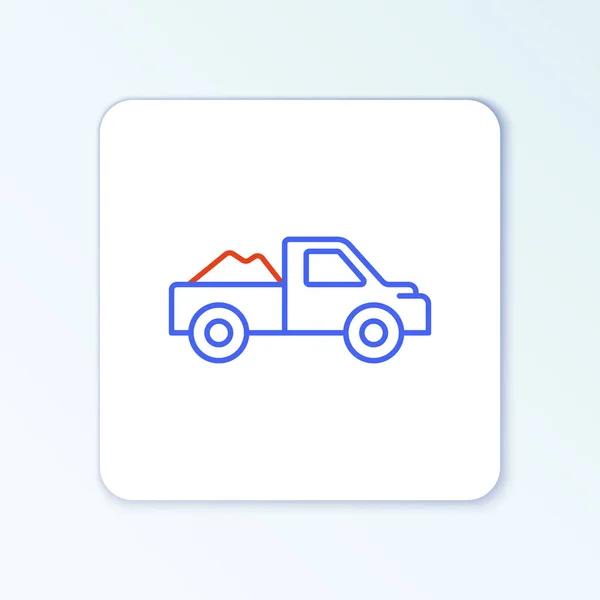 Line Pickup Truck Icon Isolated White Background Colorful Outline Concept — Stock Vector