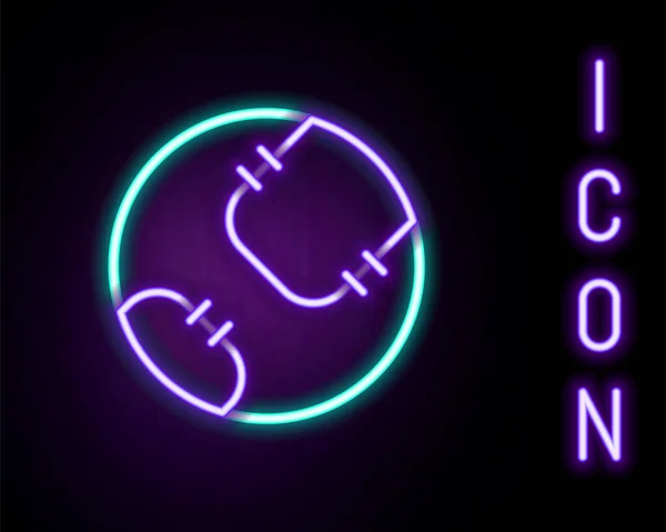 Gloeiende Neon Lijn Honkbal Pictogram Geïsoleerd Zwarte Achtergrond Kleurrijk Concept — Stockvector