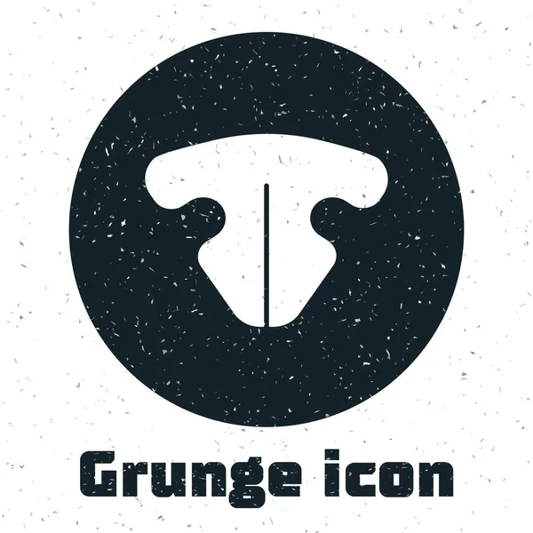 Grunge Cat Nase Symbol Isoliert Auf Weißem Hintergrund Monochrome Vintage — Stockvektor