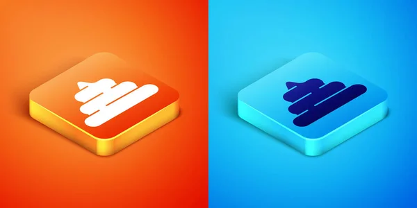 Isometric Shit Icon Isolated Orange Blue Background Vector — Vettoriale Stock