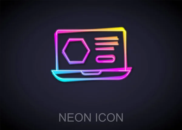 Parlayan Neon Hattı Honey Çevrimiçi Servis Veya Platform Simgesi Siyah — Stok Vektör